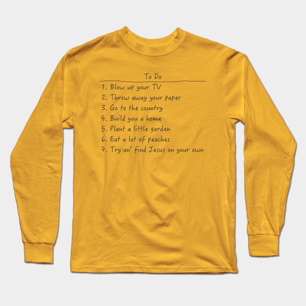 Spanish Pipedream Checklist Long Sleeve T-Shirt by Scottish Arms Dealer
